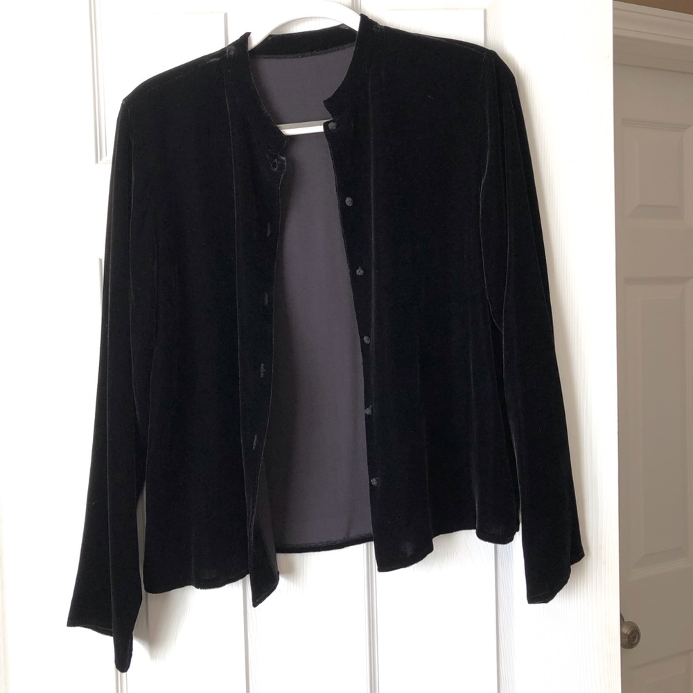 Black velvet jacket cardigan.
